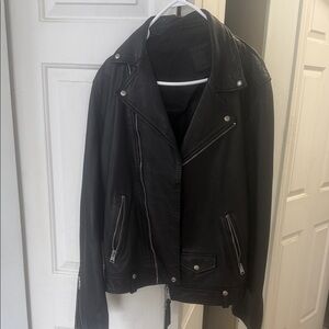 All Saints Classic Black Leather Jacket